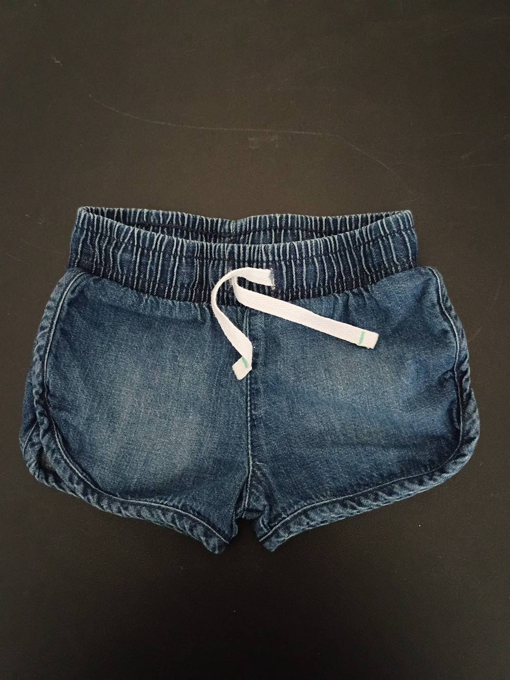 Cat & Jack Baby Girls Soft Denim Shorts 12 Months – Elastic Waistband Drawstring